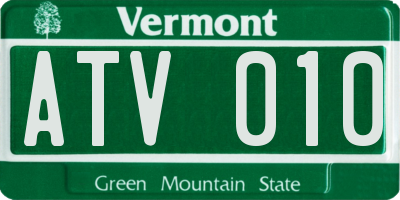 VT license plate ATV010