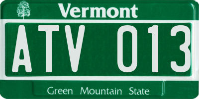 VT license plate ATV013