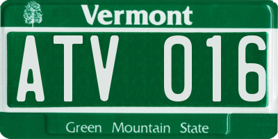 VT license plate ATV016