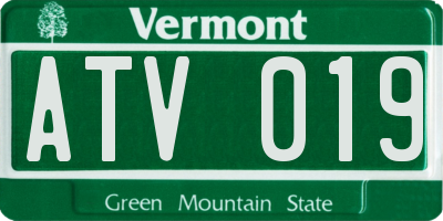 VT license plate ATV019