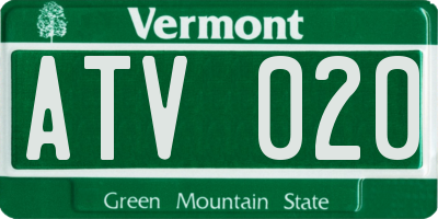 VT license plate ATV020