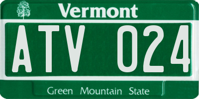 VT license plate ATV024