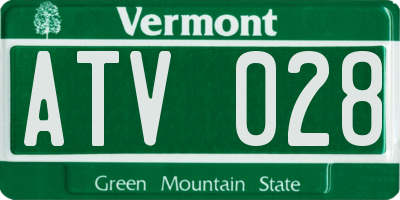 VT license plate ATV028