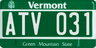 VT license plate ATV031