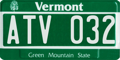 VT license plate ATV032