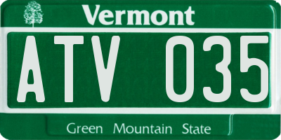 VT license plate ATV035