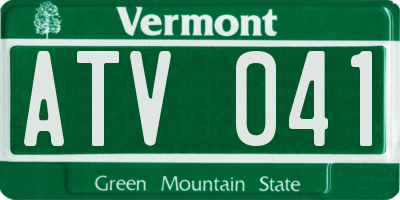 VT license plate ATV041