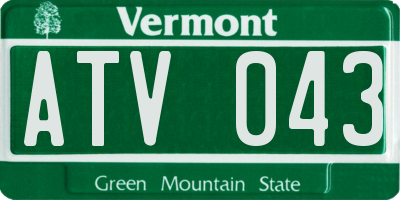 VT license plate ATV043