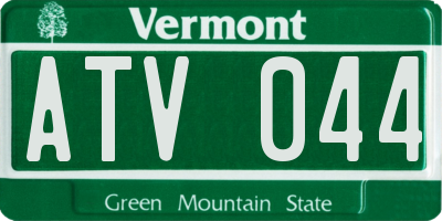 VT license plate ATV044