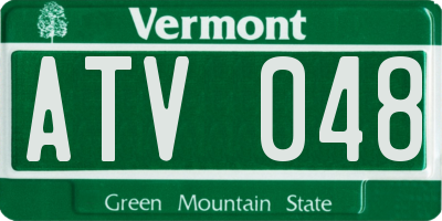 VT license plate ATV048