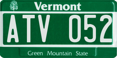 VT license plate ATV052