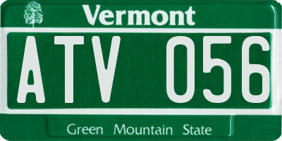 VT license plate ATV056