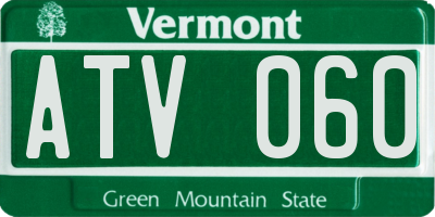 VT license plate ATV060