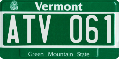 VT license plate ATV061