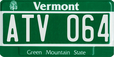 VT license plate ATV064