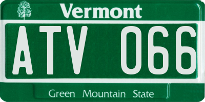 VT license plate ATV066