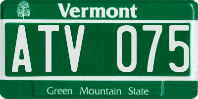 VT license plate ATV075