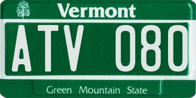 VT license plate ATV080
