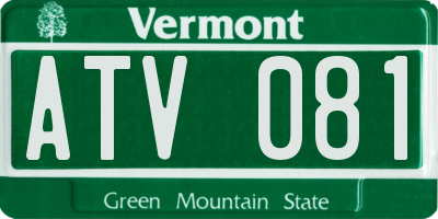 VT license plate ATV081