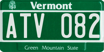 VT license plate ATV082