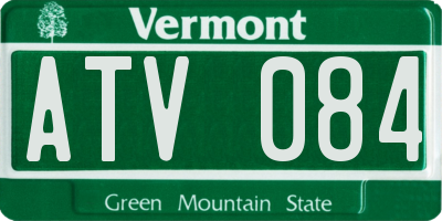 VT license plate ATV084