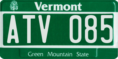 VT license plate ATV085