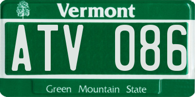 VT license plate ATV086