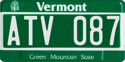 VT license plate ATV087