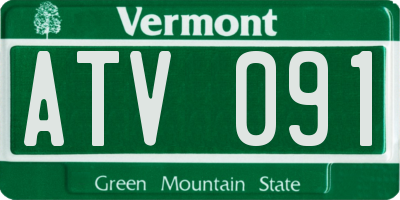 VT license plate ATV091