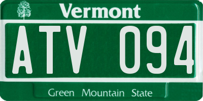 VT license plate ATV094
