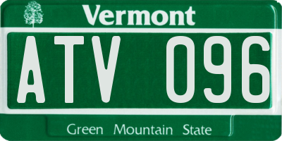 VT license plate ATV096