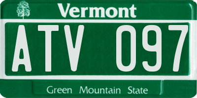 VT license plate ATV097
