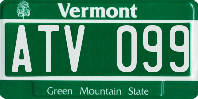 VT license plate ATV099