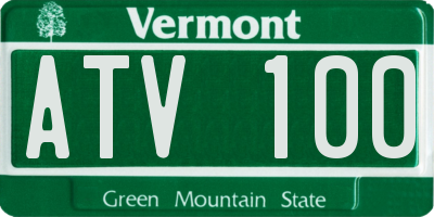 VT license plate ATV100