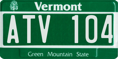 VT license plate ATV104