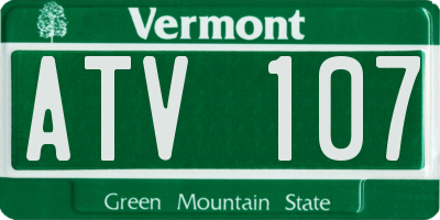 VT license plate ATV107