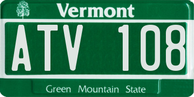 VT license plate ATV108