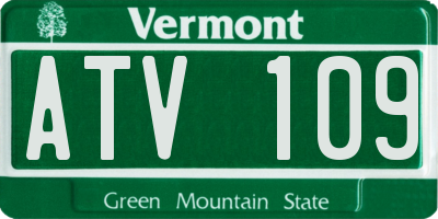 VT license plate ATV109