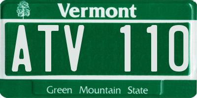 VT license plate ATV110