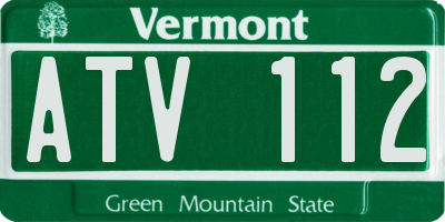 VT license plate ATV112