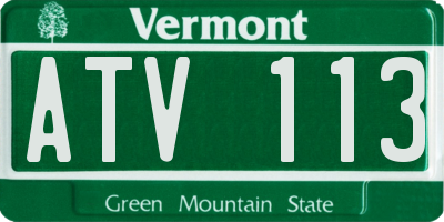 VT license plate ATV113