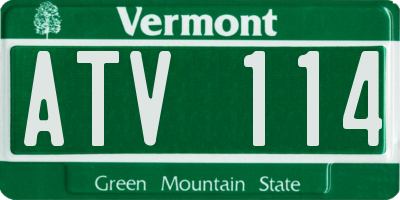 VT license plate ATV114