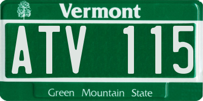 VT license plate ATV115
