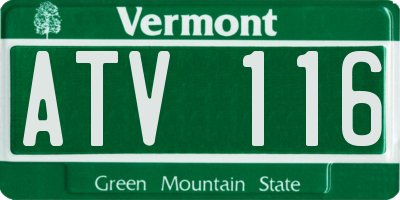 VT license plate ATV116