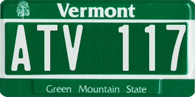 VT license plate ATV117