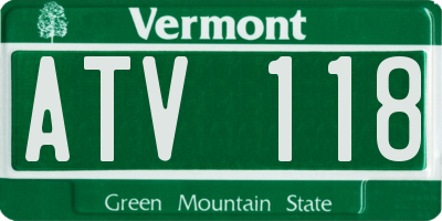 VT license plate ATV118