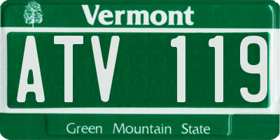 VT license plate ATV119