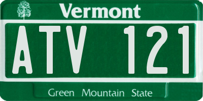 VT license plate ATV121