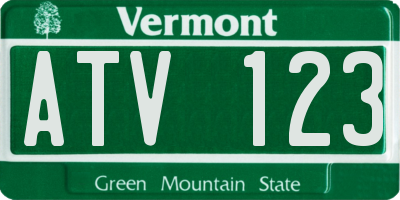VT license plate ATV123