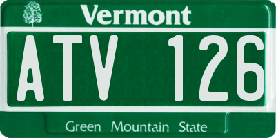 VT license plate ATV126